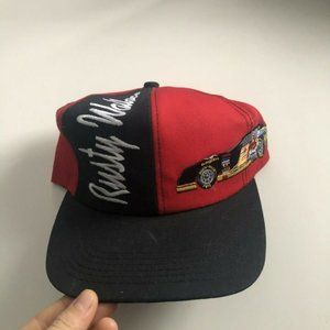rusty wallace hat vintage red Black embroidered one size NASCAR Car